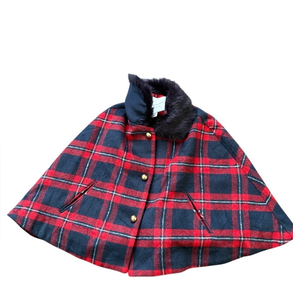 Janie & Jack plaid poncho